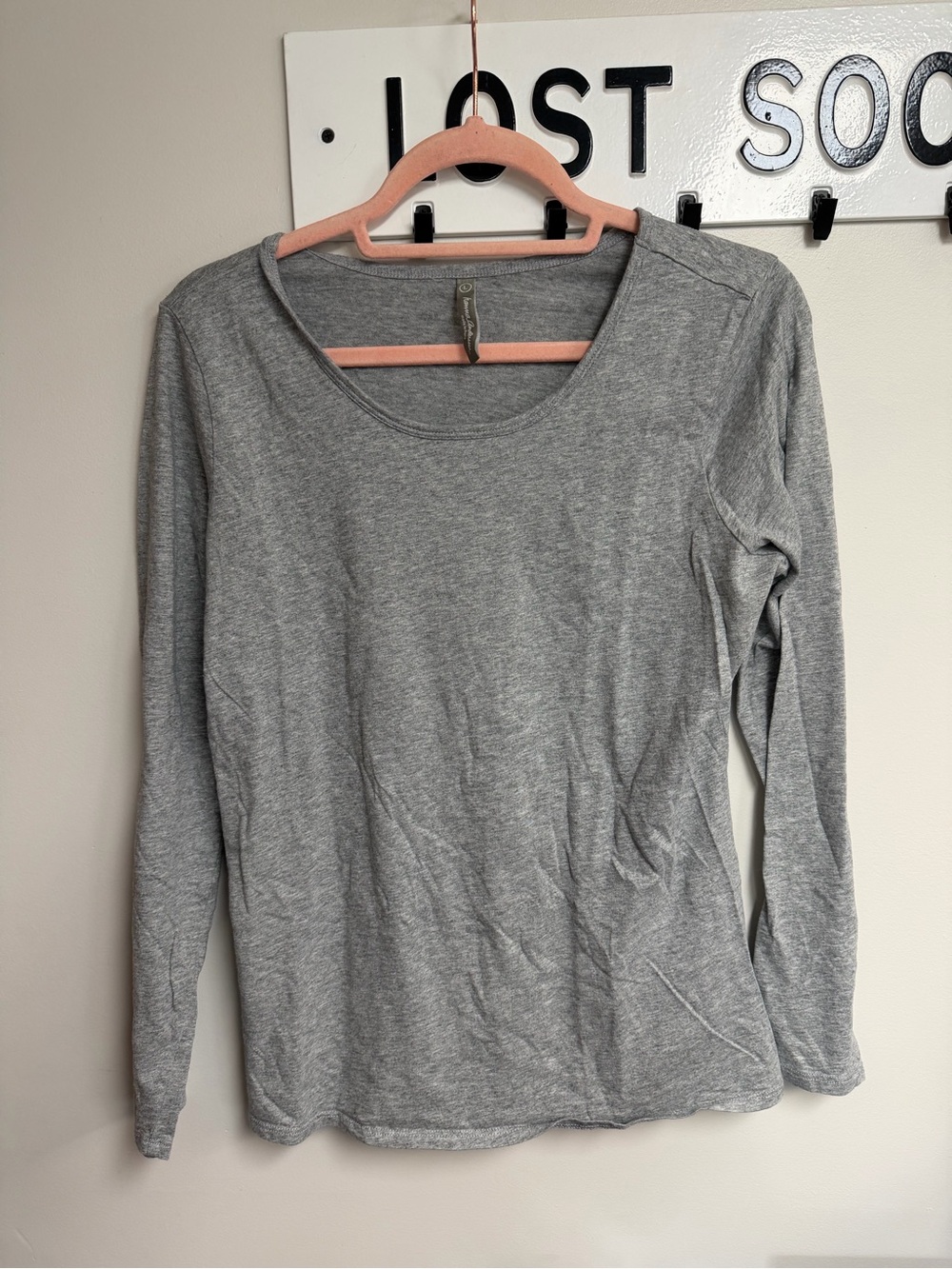 Hanna Andersson Gray Scoop Neck Long-Sleeve Tee Women’s
